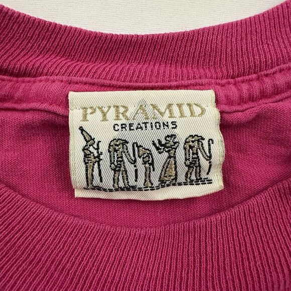 Pyramid Creations Vintage 90s Luxor Las Vegas Graphic Tee Size L Pink Egyptian - Picture 5 of 9